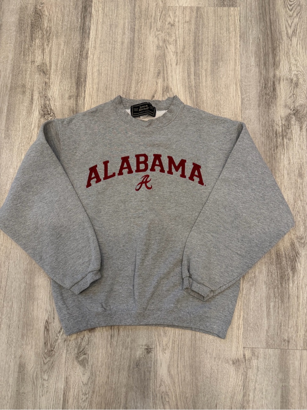 Alabama Crimson Tide Jones & Mitchell Crewneck Sweatshirt Gray M